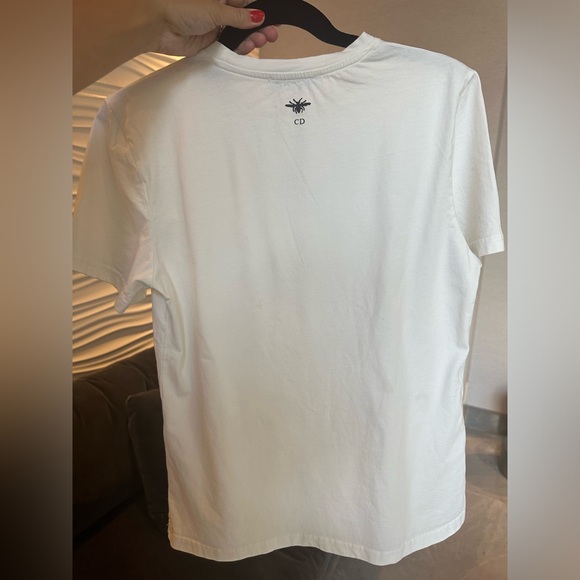 Christian Dior Cotton Graphic Print Crew-Neck T-Shirt Size Medium Natural White - Picture 6 of 16